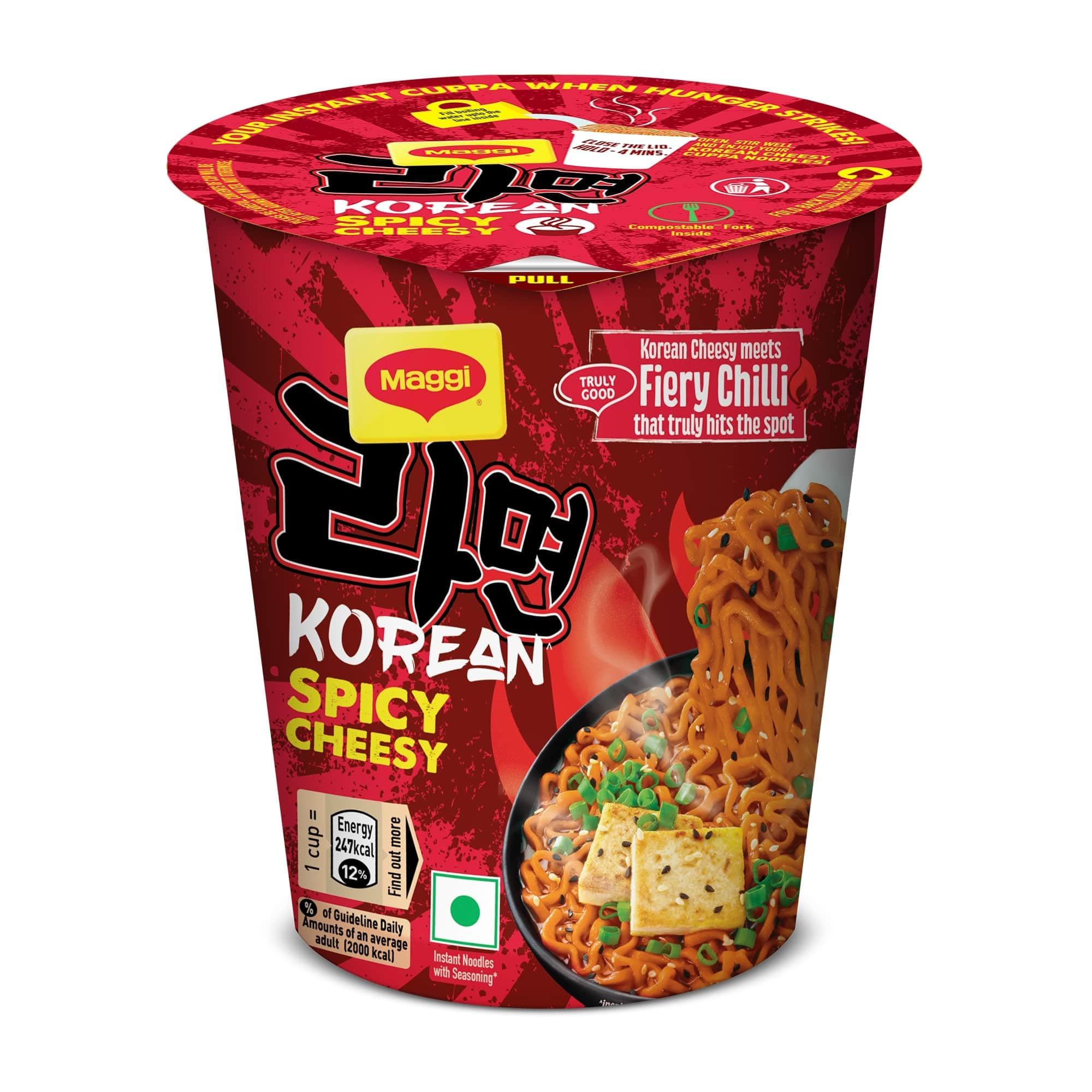 Maggi Cuppa Korean Spicy Cheesy Instant Noodles, 71.5 Gm