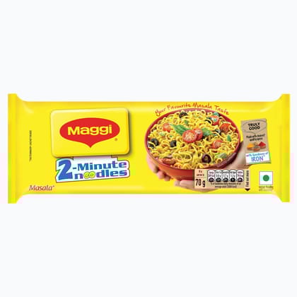 Maggi 2, Minute Instant Noodles, Masala Noodles With Goodness Of Iron, Made With Choicest Quality Spices, Favourite Masala Taste, 280 Grams Pouch