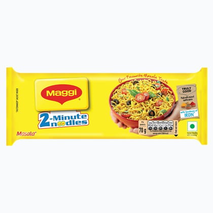 Maggi 2, Minute Instant Noodles, Masala Noodles With Goodness Of Iron, Made With Choicest Quality Spices, Favourite Masala Taste, 420G Pouch