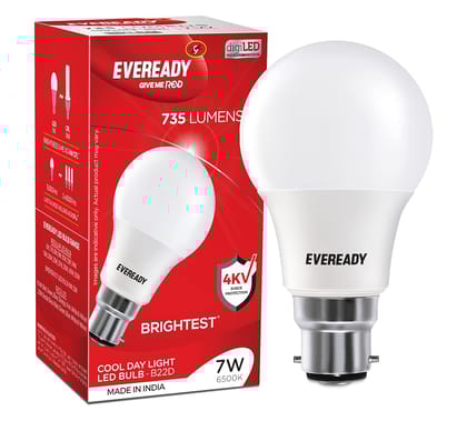 Eveready Base B22D 7, Watt Led Bulb (Cool Day Light)