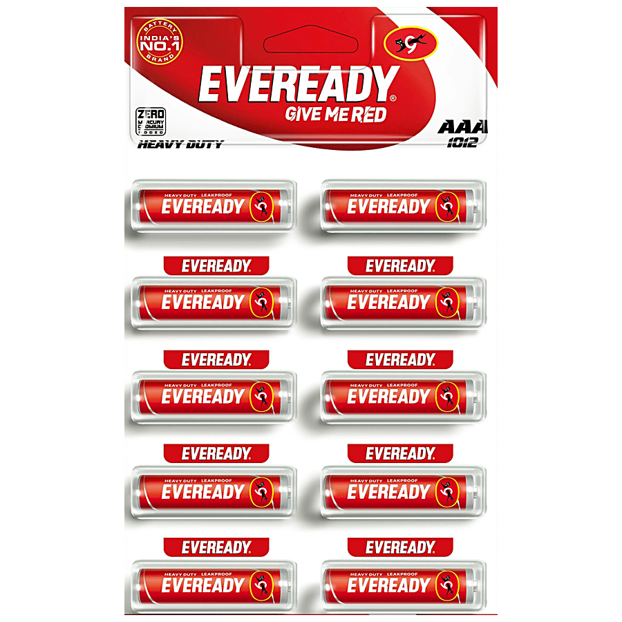 Eveready 1012 Carbon Zinc Battery, Aaa, 10 Pcs