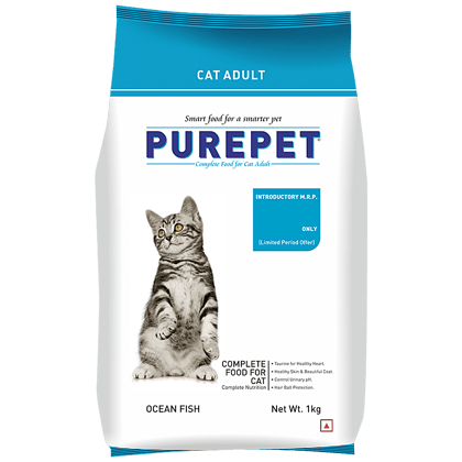 Purepet Adult Dry Cat Food, Ocean Fish, 1 Kg