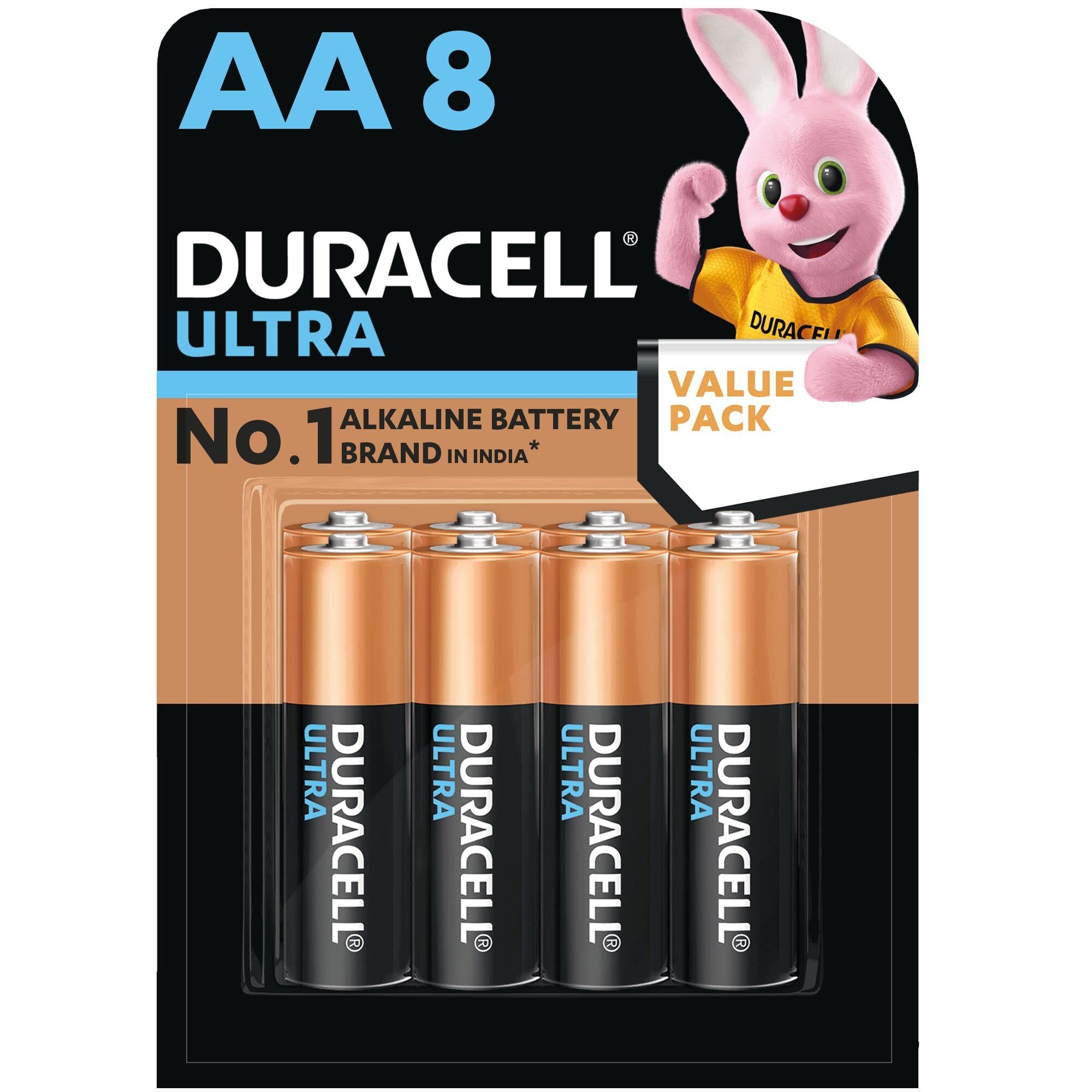Duracell Ultra Alkaline Aa Batteries, Pack Of 8