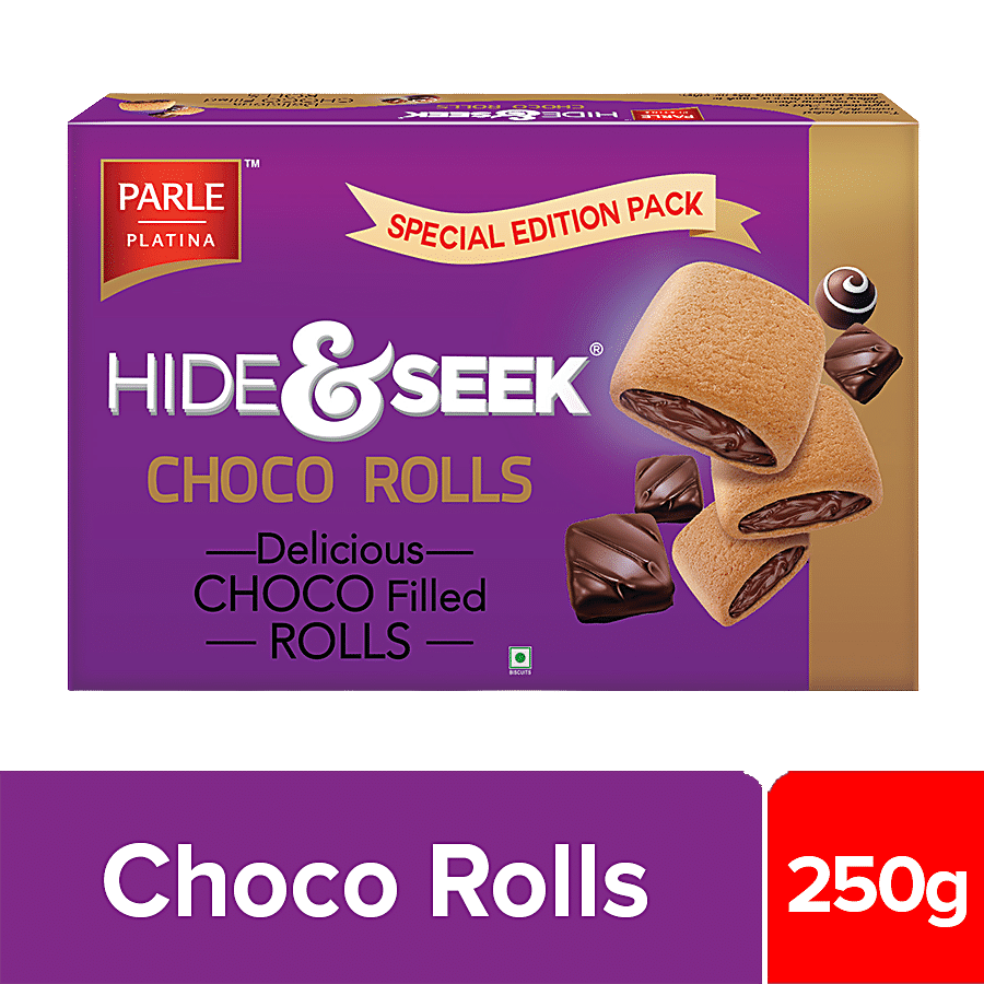 Parle Platina Hide & Seek Choco Rolls, 250 G