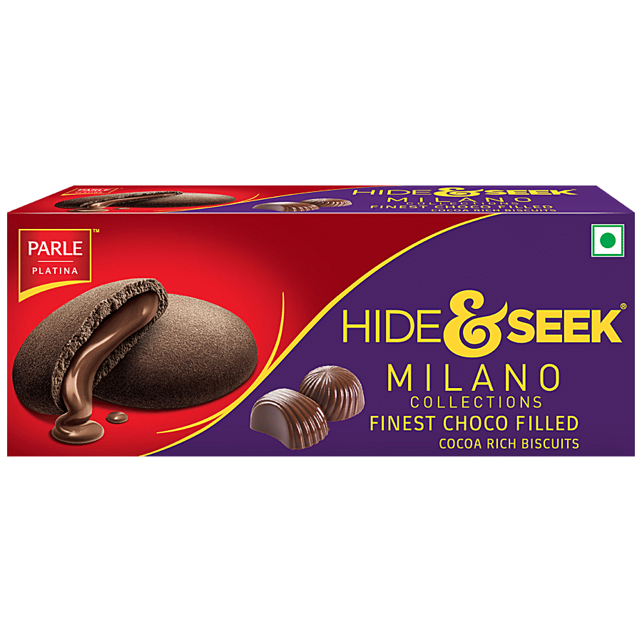 Parle Platina Hide & Seek Milano, Choco Filled Cocoa Rich Biscuits, 75 G