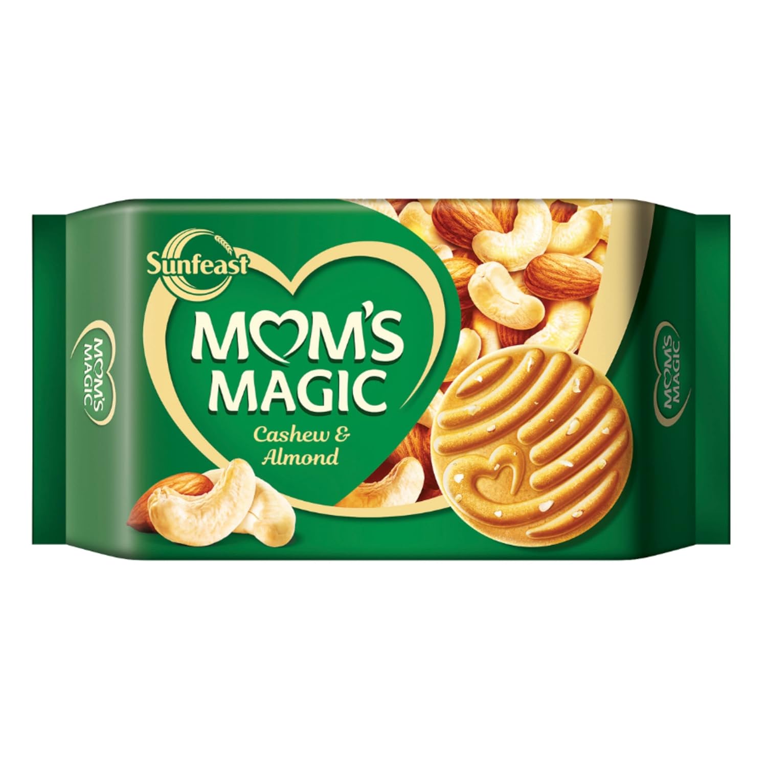Sunfeast Mom's Magic Rich Cashew Almond Cookies, Roasted Cashew Almond, Rich Butter Biscuits, Mom's Favourite Baked Cookies, 584G