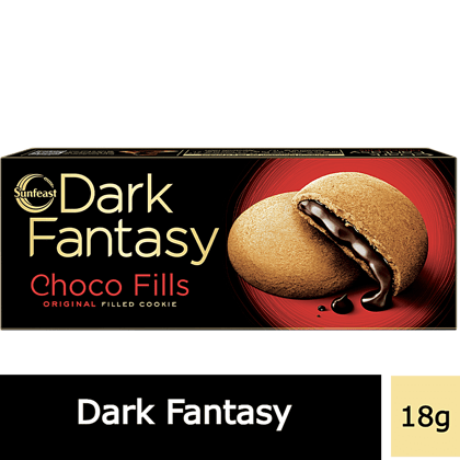 Sunfeast Dark Fantasy Choco Fills, Original Filled Cookies With Choco Crčme, 18 G Pouch
