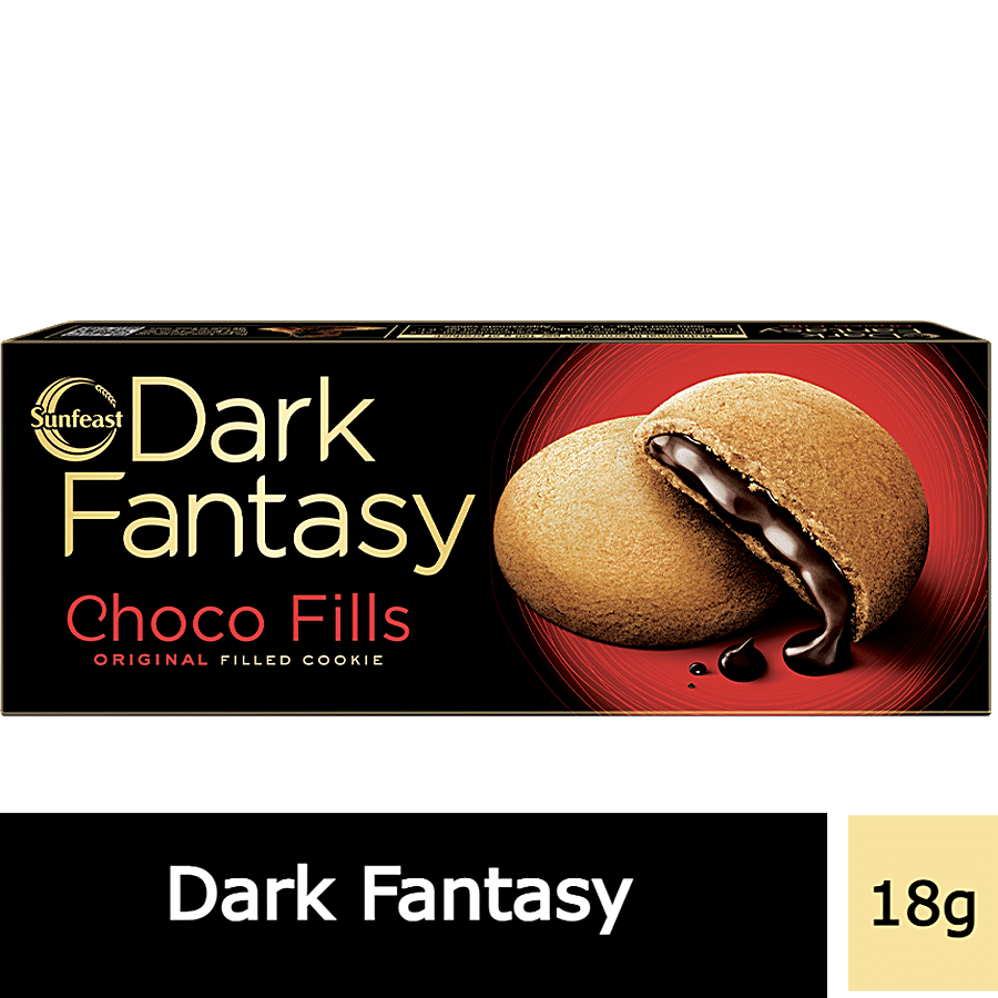 Sunfeast Dark Fantasy Choco Fills, Original Filled Cookies With Choco Crčme, 18 G Pouch