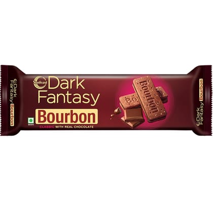 Sunfeast Dark Fantasy Bourbon, Classic Biscuit Made With Real Chocolate, 150G