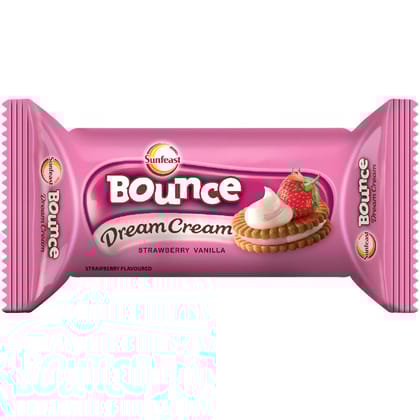 Sunfeast Bounce Dream Cream Strawberry Vanilla, 60 G (Pack of 12)