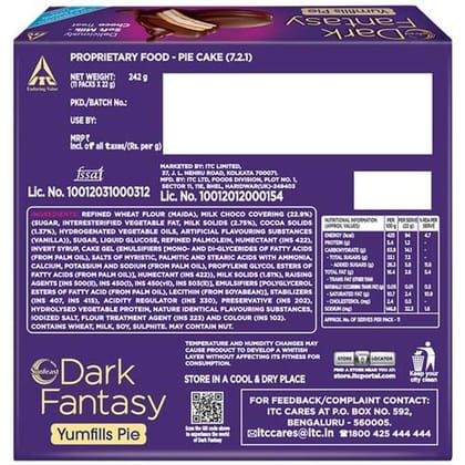 Sunfeast Dark Fantasy, Yumfills, Rich Chocolate Pie Cake, 242 G