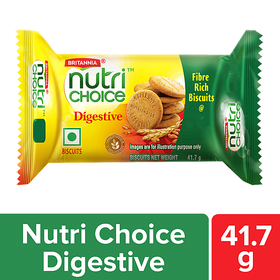 Britannia Nutrichoice Digestive Biscuit, Fibre, Rich, Healthy Snack, 41.7 G Pouch