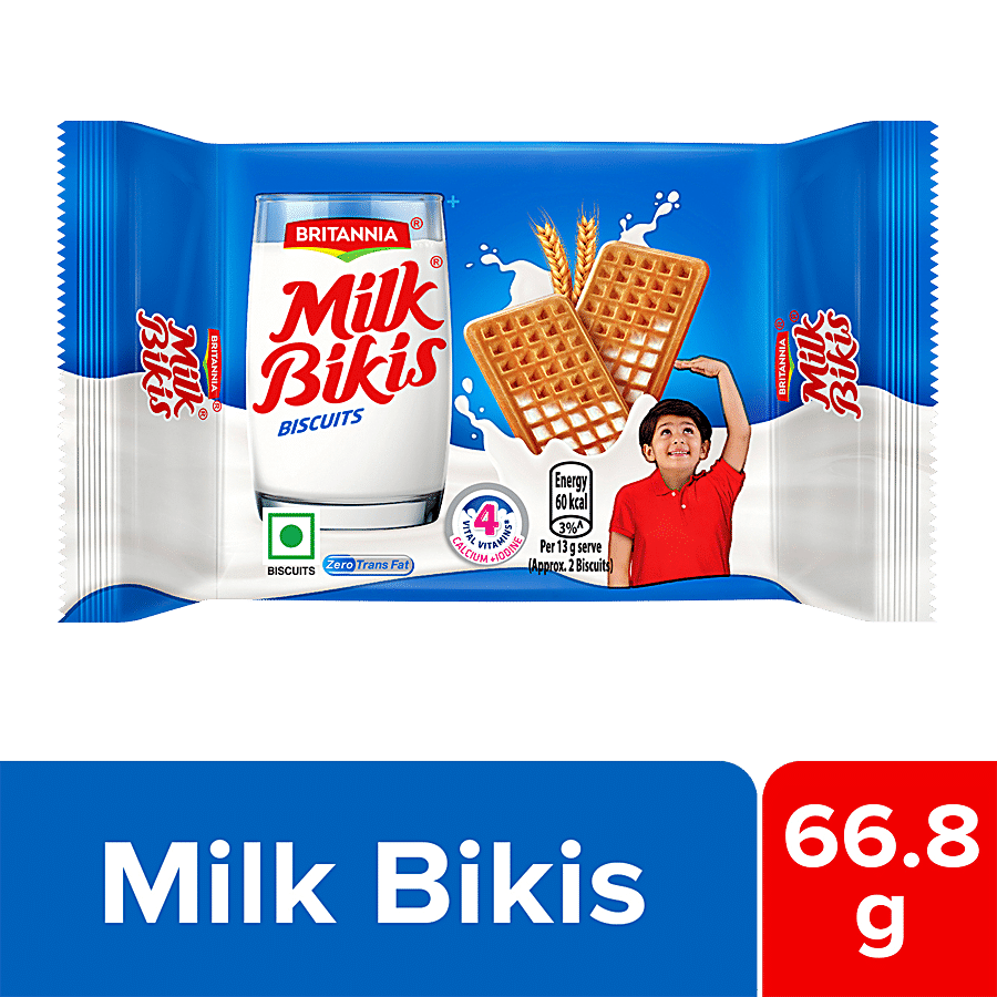 Britannia Milk Bikis Milk Biscuits, 66.8 G