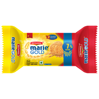 Britannia Marie Gold Biscuits, Light & Crisp, Tea Time Snack, No Trans, Fat, 73 G Pouch