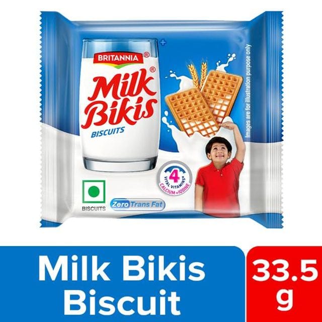 Britannia Milk Bikis Milky Sandwich Biscuits, 33.5G