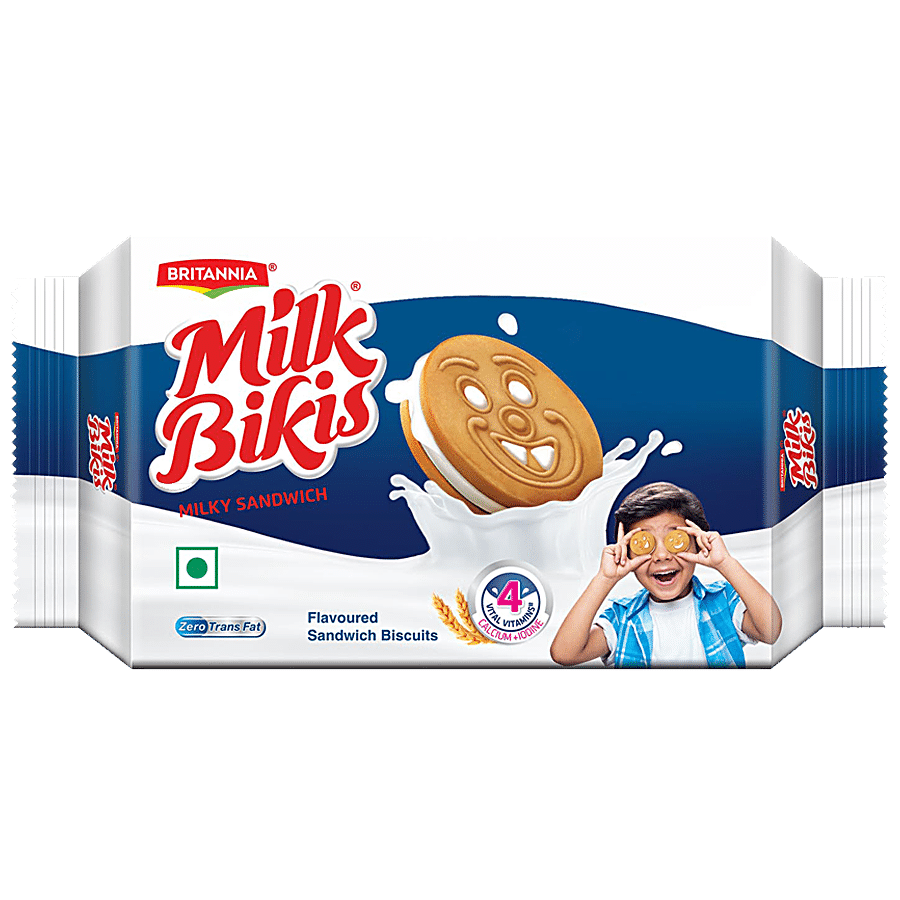 Britannia Milk Bikis Milk Cream Biscuits, 200 G