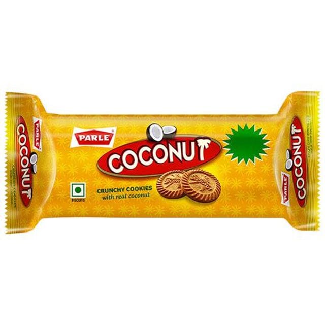 Parle Coconut Crunchy Cookies With Real Coconut, 84 G Pouch