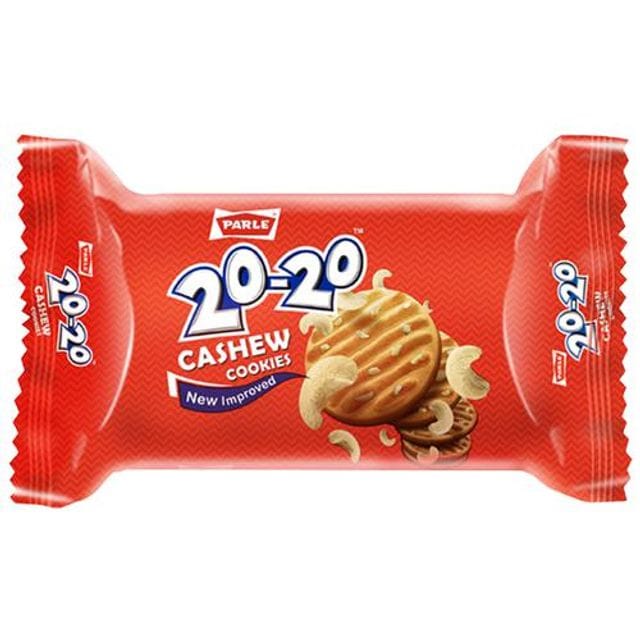 Parle 20, 20 Cashew Cookies, Crispy, Sweet, Baked, 30 G Pouch