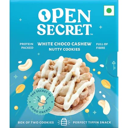 Open Secret Nutty Cookies, 2 Cookie Pack, White Choco Cashew (Pack Of 12)
