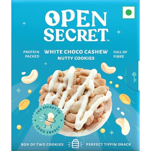 Open Secret Nutty Cookies, 2 Cookie Pack, White Choco Cashew (Pack Of 12)