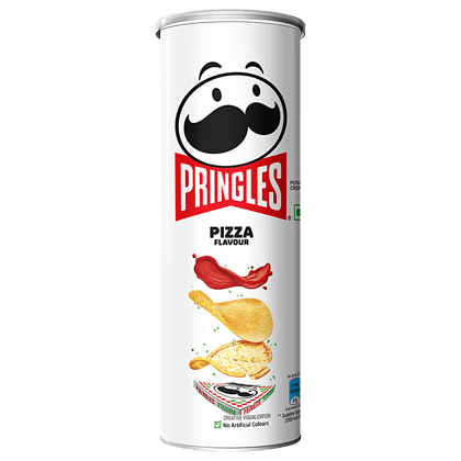 Pringles Potato Chips, Pizza Flavoured, Crunchy, Crispy, 102 G Can