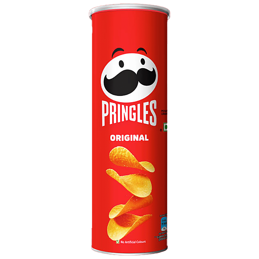 Pringles Original Potato Chips, Classic Salted Flavoured, 107 G Can