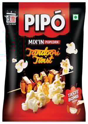 Pipo Mix'In Instant Popcorn With Taste Bomb, Tandoori Twist Pouch, 60 G