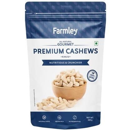 Farmley Premium Natural Cashews, Mangalore Origin Raw Kaju, Rich In Vitamins & Minerals, Perfect Dry Fruits Snack, 500 G