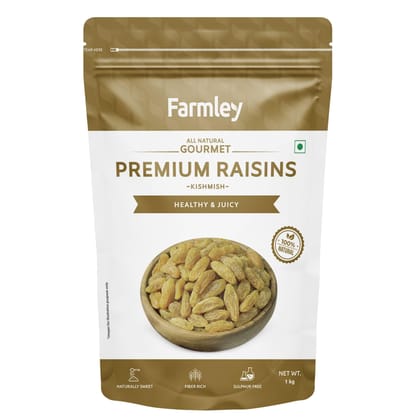 Farmley Raisins Seedless I, 200G, Kishmish, Dry Fruits Source Of Potassium, Healthy & Nutritious (Pack Of 1)