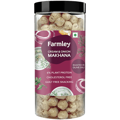 Farmley Roasted & Flavoured Cream Onion Healthy Makhana Snacks, 90 Gm