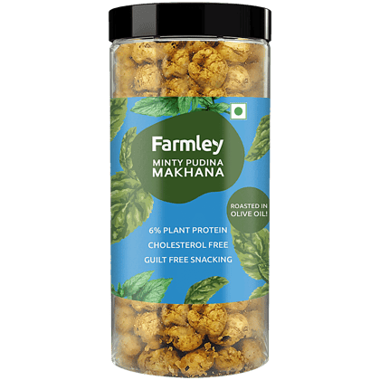 Farmley Roasted & Flavoured Minty Pudina Healthy Makhana Snacks, 90 Gm