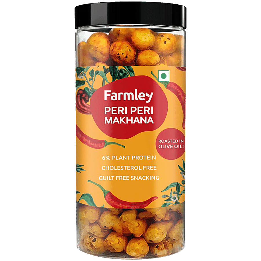 Farmley Roasted & Flavoured Peri Peri Healthy Makhana Snacks, 90 Gm