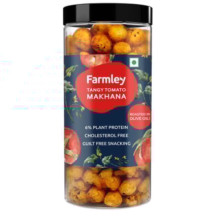 Farmley Roasted Makhana, Tangy Tomato Flavoured, 83Gram, Healthy Makhana Roasted In Olive Oil, Healthy Snacking (Pack Of 1)