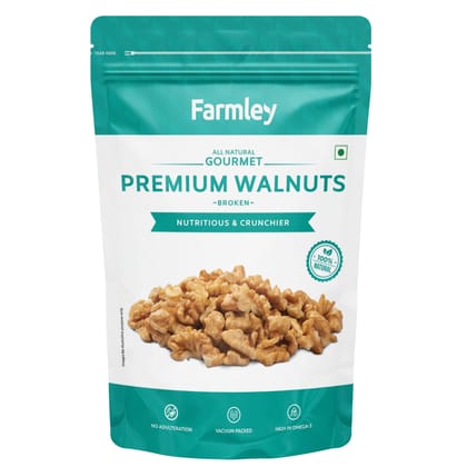 Farmley Walnut Broken Kernels, Walnuts Without Shell, Akhrot, Dry Fruits, 100% Natural Akhrot, Rich In Proteins & Antioxidants, 200 G (Pack Of 1)