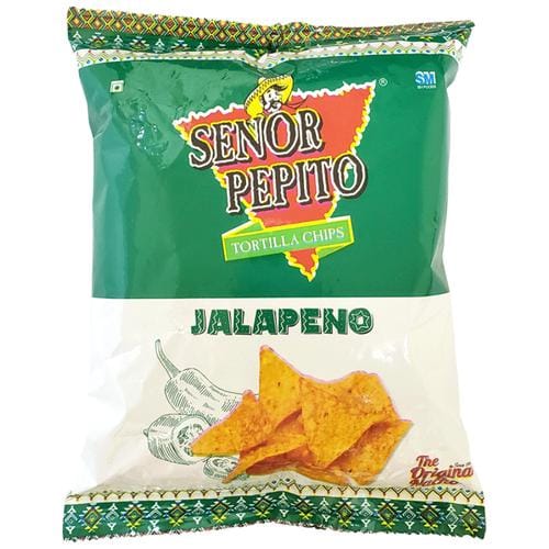 Senor Pepito Tortilla Chips, Jalapeno, Crispy, No Preservatives, 60 G