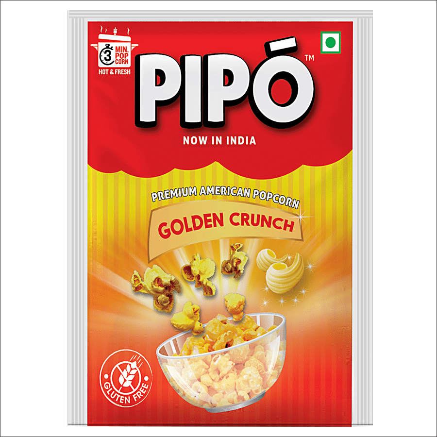 Pipo Premium American Popcorn, Golden Crunch, 40 G Pouch