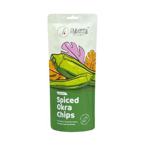 Flyberry Gourmet Spiced Okra Chips, Healthy, Crunchy, No Preservatives, 25 G