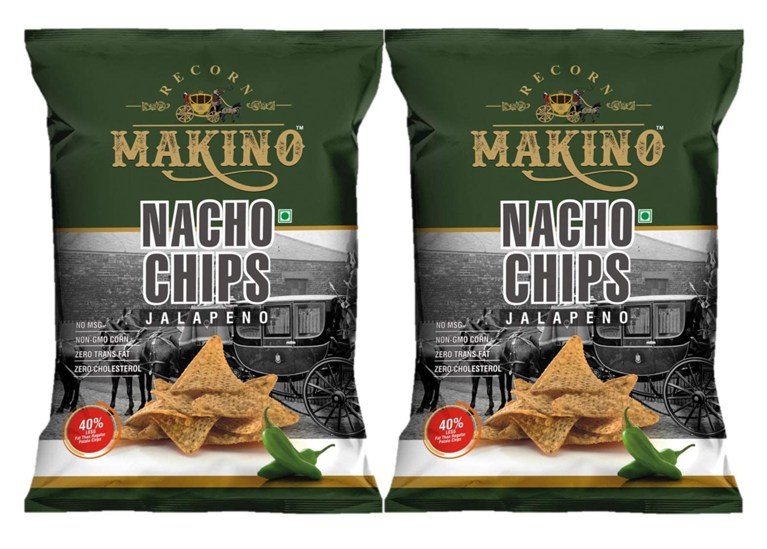 Makino Nacho Chips, Jalapeno Pouch, 2 X 200 G