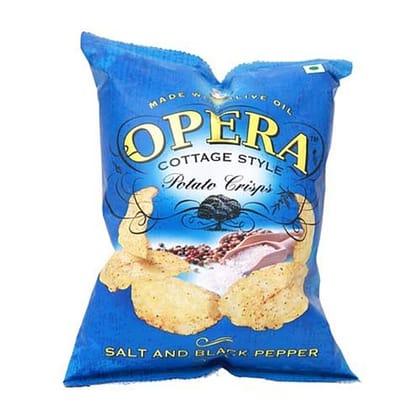 Opera Cottage Style Potato Crisps, Salt And Black Pepper, 55 G Pouch