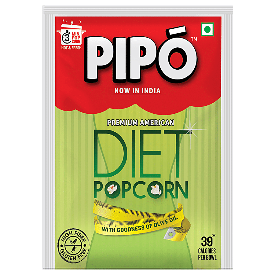 Pipo Premium American Diet Popcorn, With Goodness Of Olive Oil, 40 G Pouch