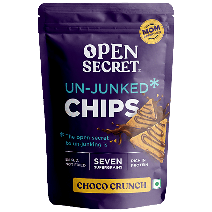 Open Secret Un, Junked Chips With 7 Supergrains, Rich In Protein, Baked, Healthy Snack, Choco Crunch, 45 G