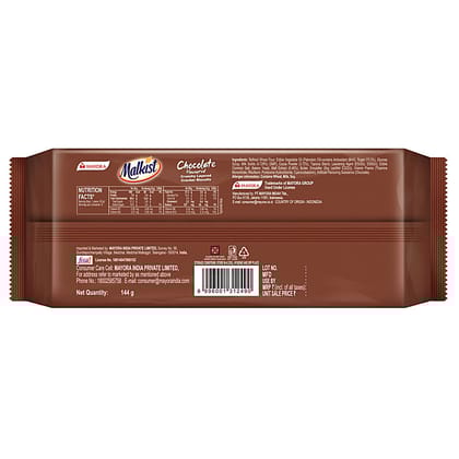 Malkist Chocolate Flavoured Cracker Biscuits, Family Pack, 144 G Pouch