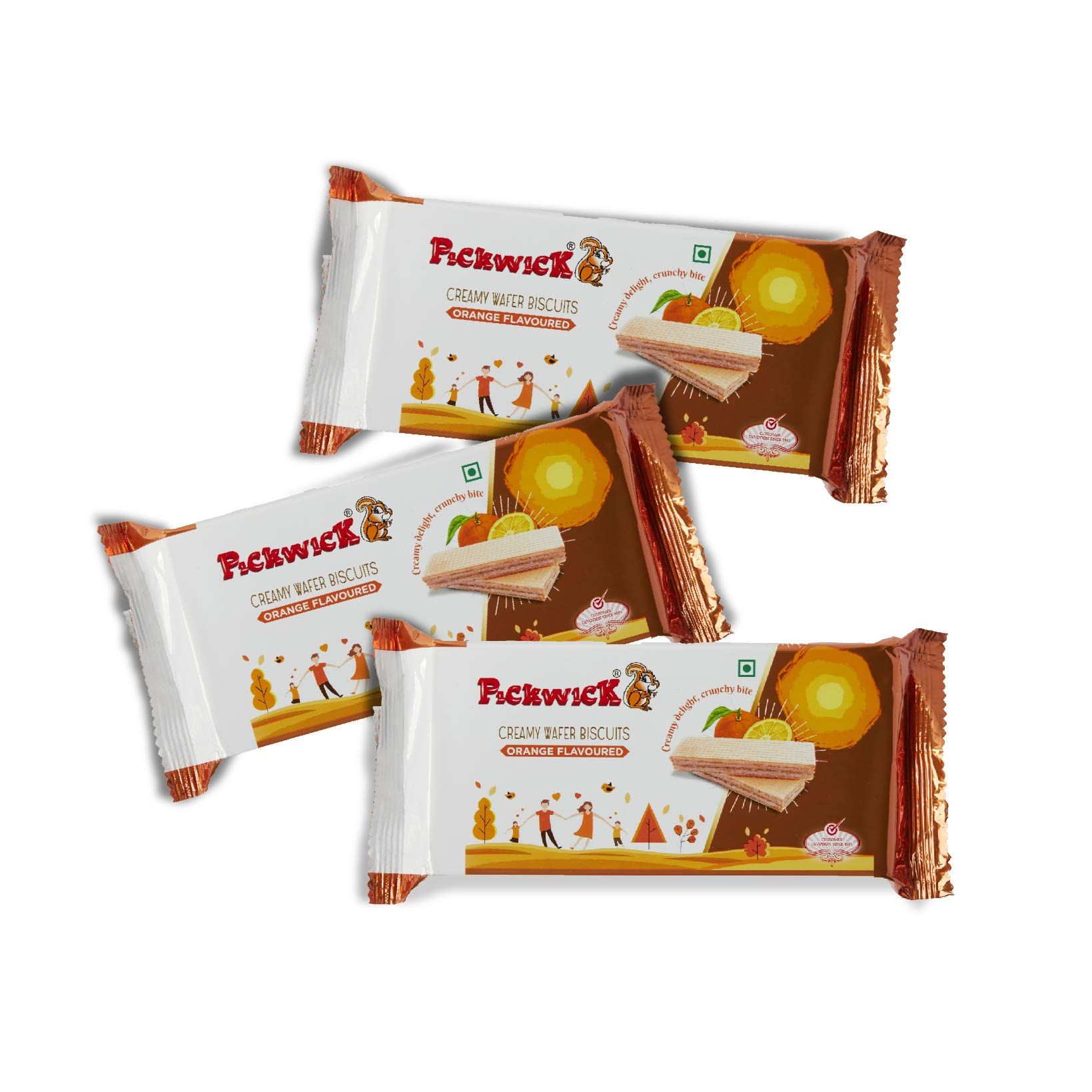 Pickwick Orange Flavoured Wafer Biscuits, Combo Pack (75Gm X 3)