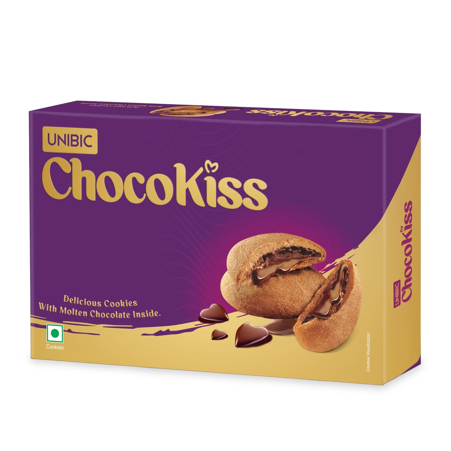 Unibic Foods India Pvt Ltd Choco Kiss Cookies, 250 Grams, Filled With Chocolate, Rich & Indulgent Snack Delicious Creamy Flavors, Crunchy And Choco Cream Centred Biscuits Made For Chocoholics