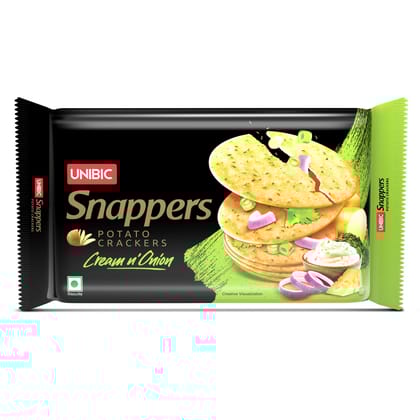 Unibic Foods Snappers Potato Crackers, Cream & Onion, 300 Gms