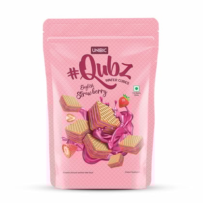 Unibic Qubz Wafer Biscuits, 150G, Strawberry Flavour