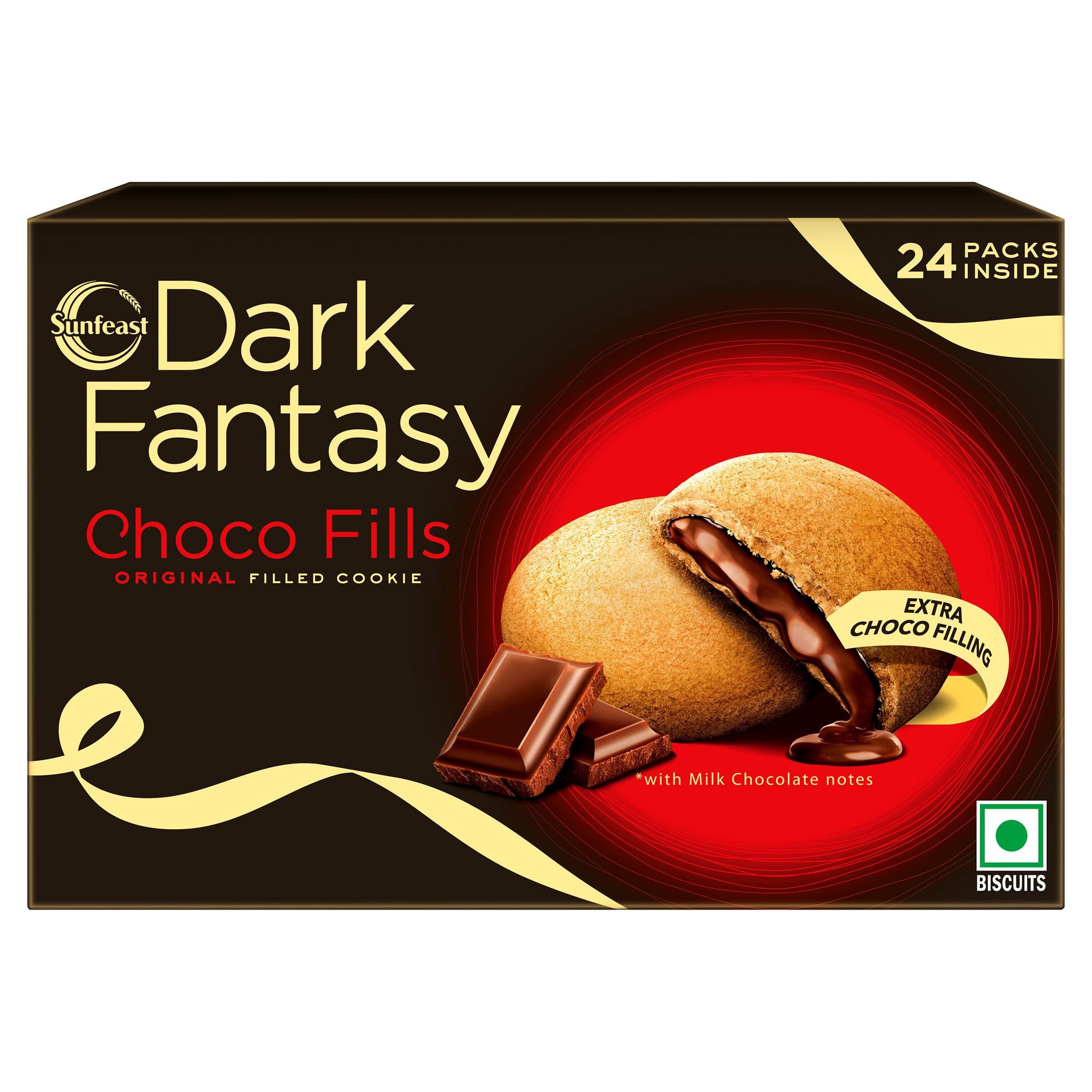 Sunfeast Dark Fantasy Choco Fills, 300G, Original Filled Cookies With Choco Crme