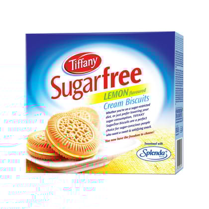 Tiffany Sugar Free Lemon Cream Sandwich Biscuits, 162G, Healthy Snacks For Diebetic, Sweetened With Splenda