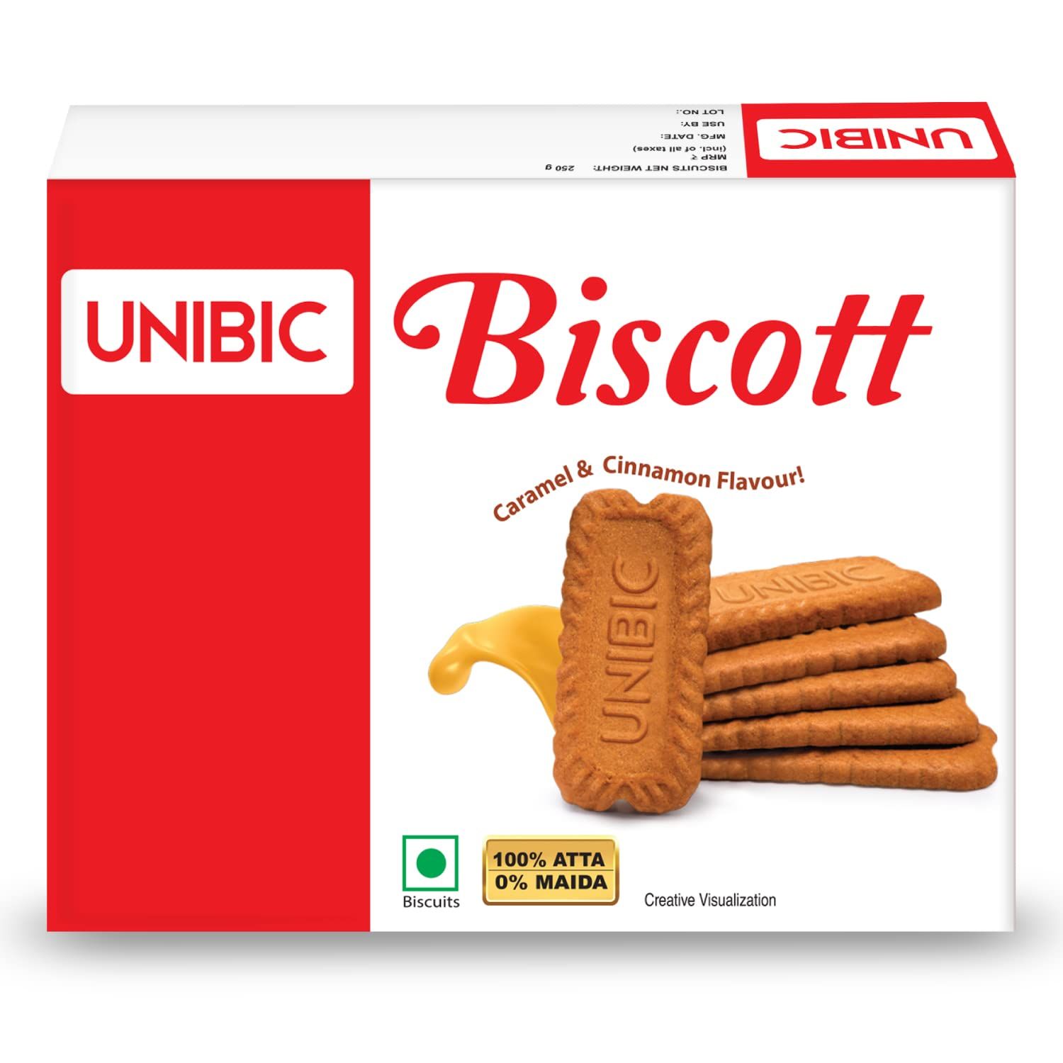 Unibic Biscott In Caramel And Cinnamon Flavour, 250G, Traditionally Baked Atta Biscuit, No Maida, Crunchy And Healthy