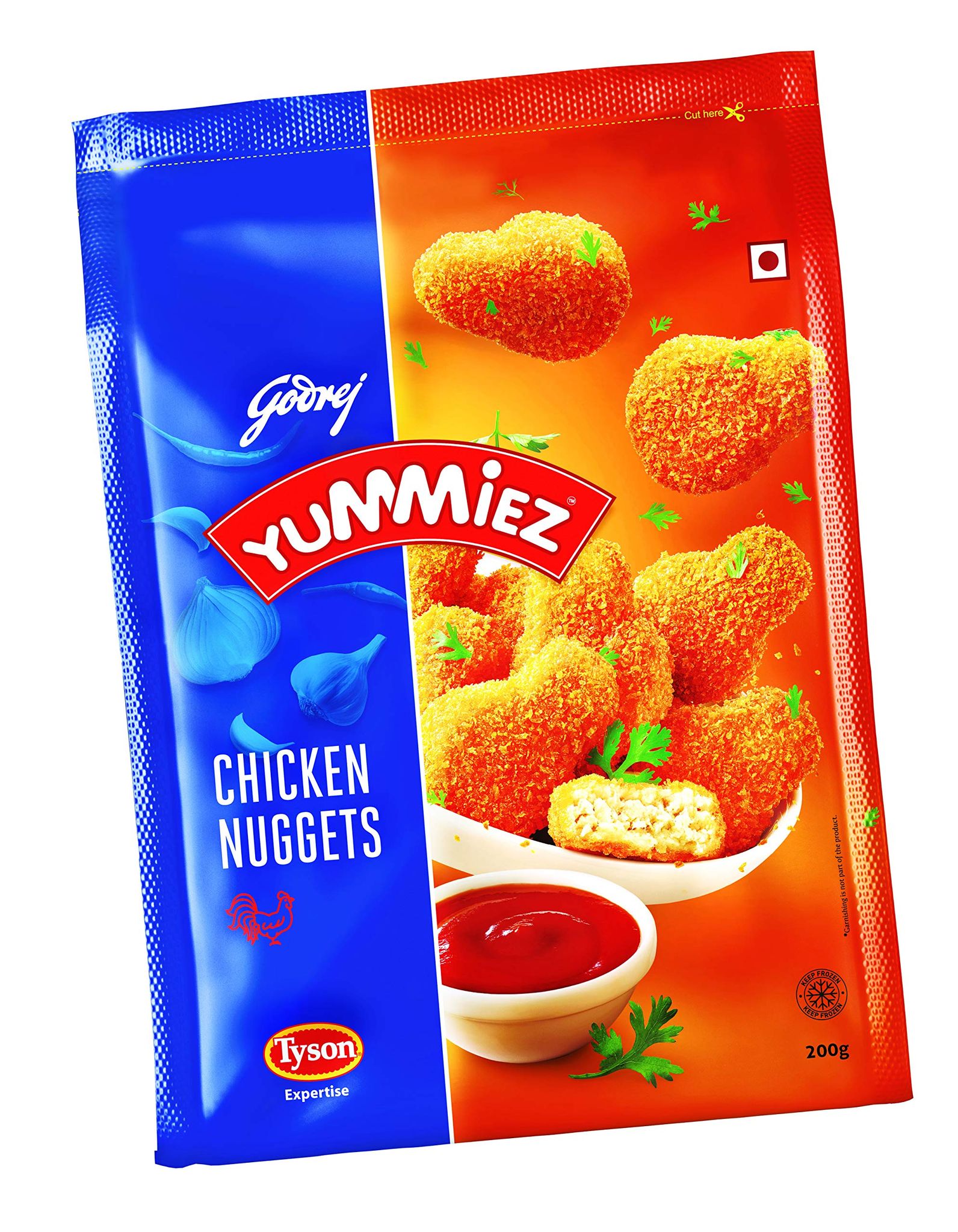 Godrej Yummiez Chicken Nuggets Pouch, 200G